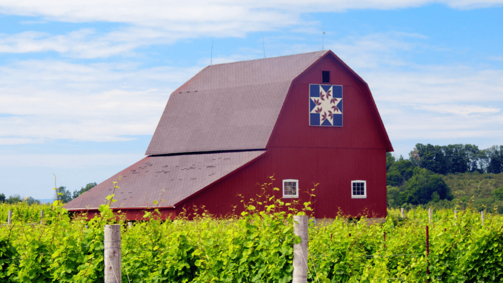 A photo. of a barn quilt that help you learn barn quilt history