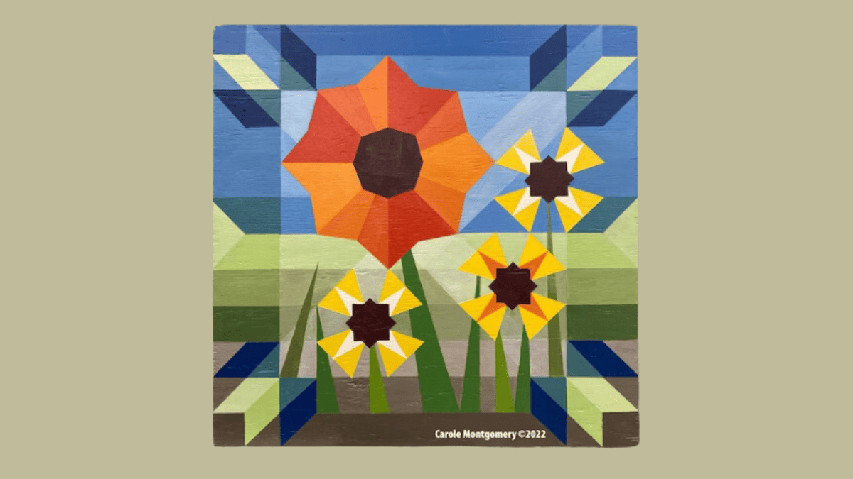 one of 5 Unique Barn Quilt Designs that are poppy flowers