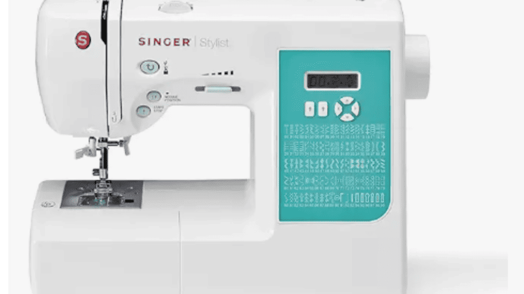 singer sylist sewing machine with green facing