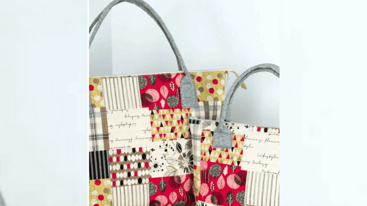super pretty floral Sewing Patterns Tote Bag with handles