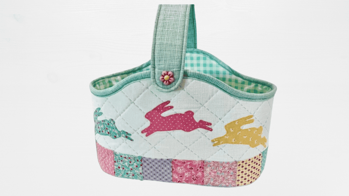 A photo of a cute DIY easter basket that is part of our fabric easter baskets patterns