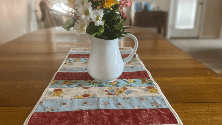 Easy 60 Minute Quilt As You Go Table Runner Pattern