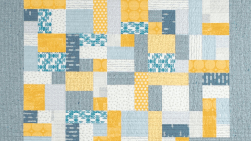 3 yard quilt pattern in yellows and grays