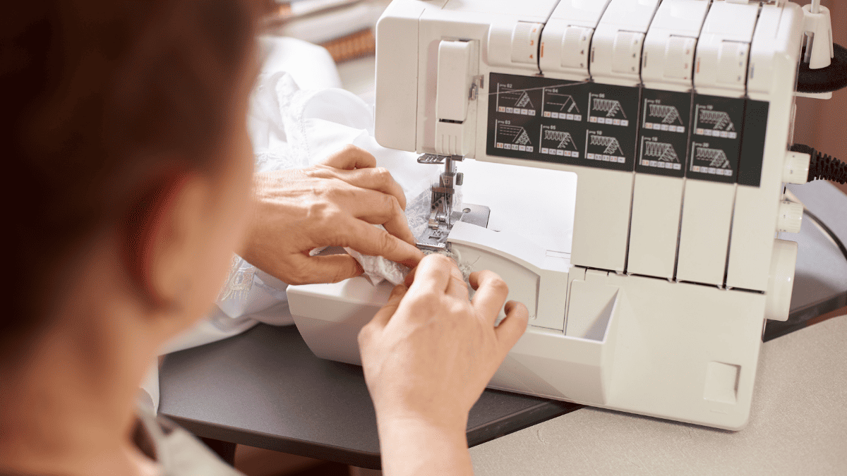 woman using the best serger