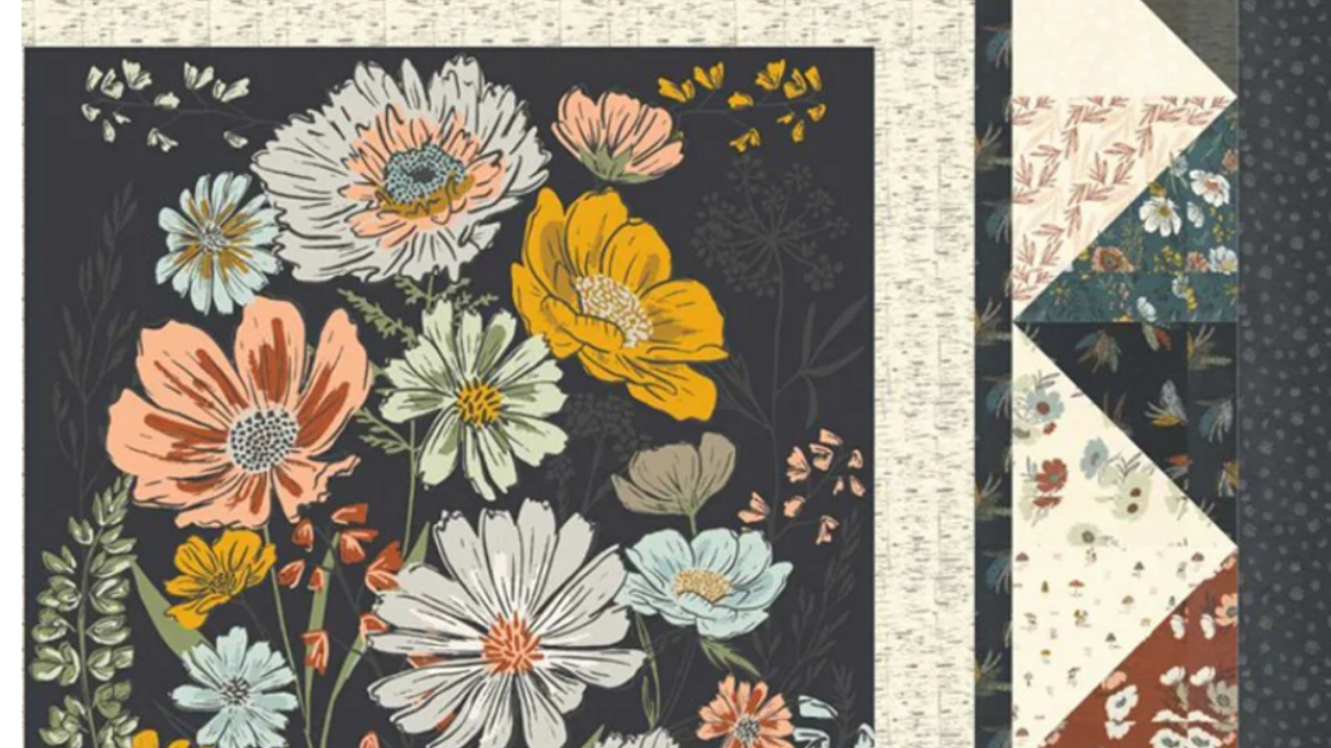 flowers makes into quilts from panels