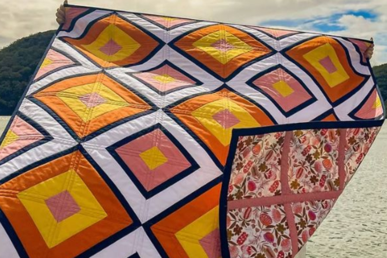 brightly colored quilt blocks using quilt as you go